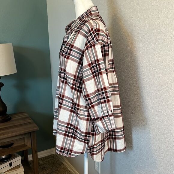 Barbour Bethwin Button Down Top Cloud Check Size 10 NWT - Picture 4 of 8